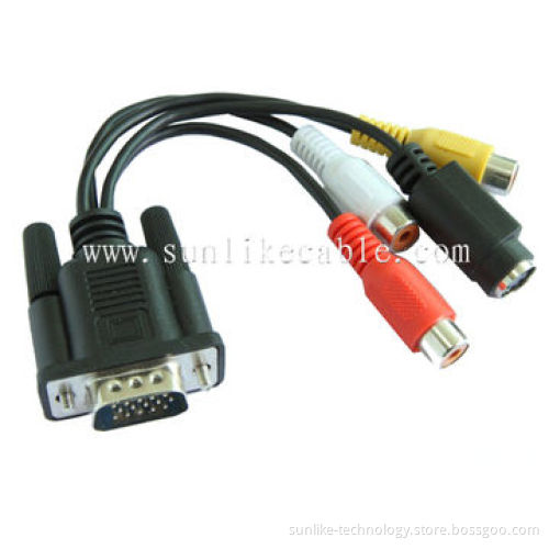 VGA Cable with PE Insulation, 85% Coverage and Molding Type